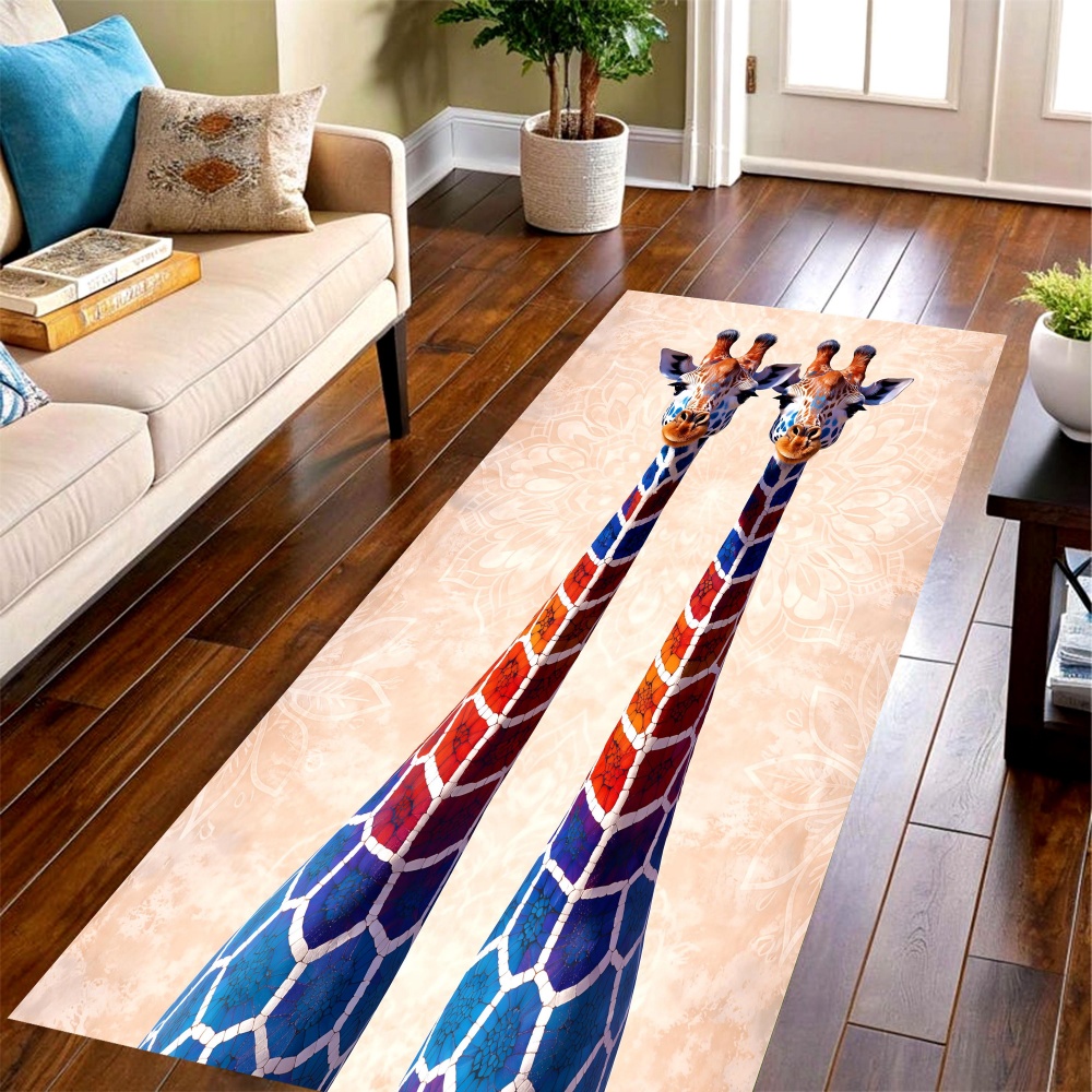 Wholesale Commercial Printing - Gradient Giraffe Long Runner Rug,cute wild