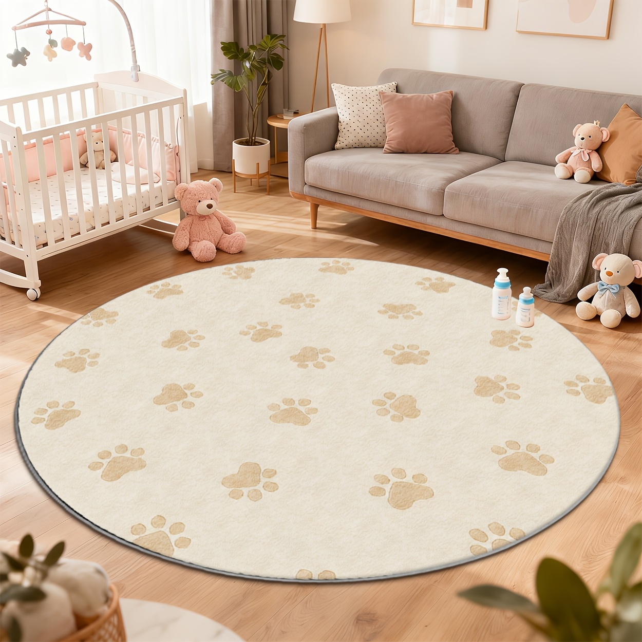 Wholesale Commercial Printing - Modern cute paw print round floor